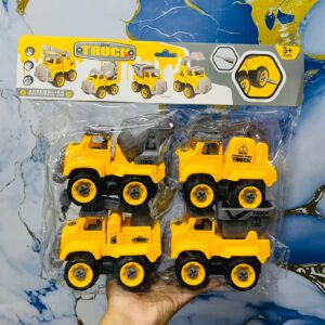 SET DE 4  CARROS DE CONSTRUCCION ARMABLE  C-7820