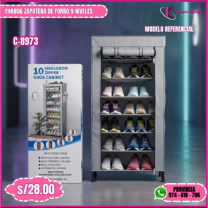 YH8806 ZAPATERA DE FORRO 9 NIVELES C-8973